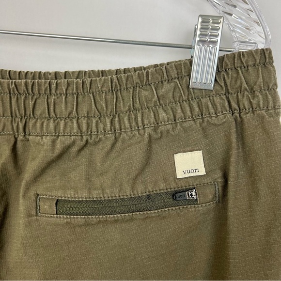 Vuori women’s vintage Ripstop shorts size L green el raw hem drawstring - Picture 5 of 7